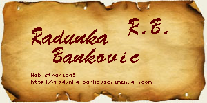 Radunka Banković vizit kartica